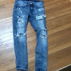 Medium wash ripped jeans